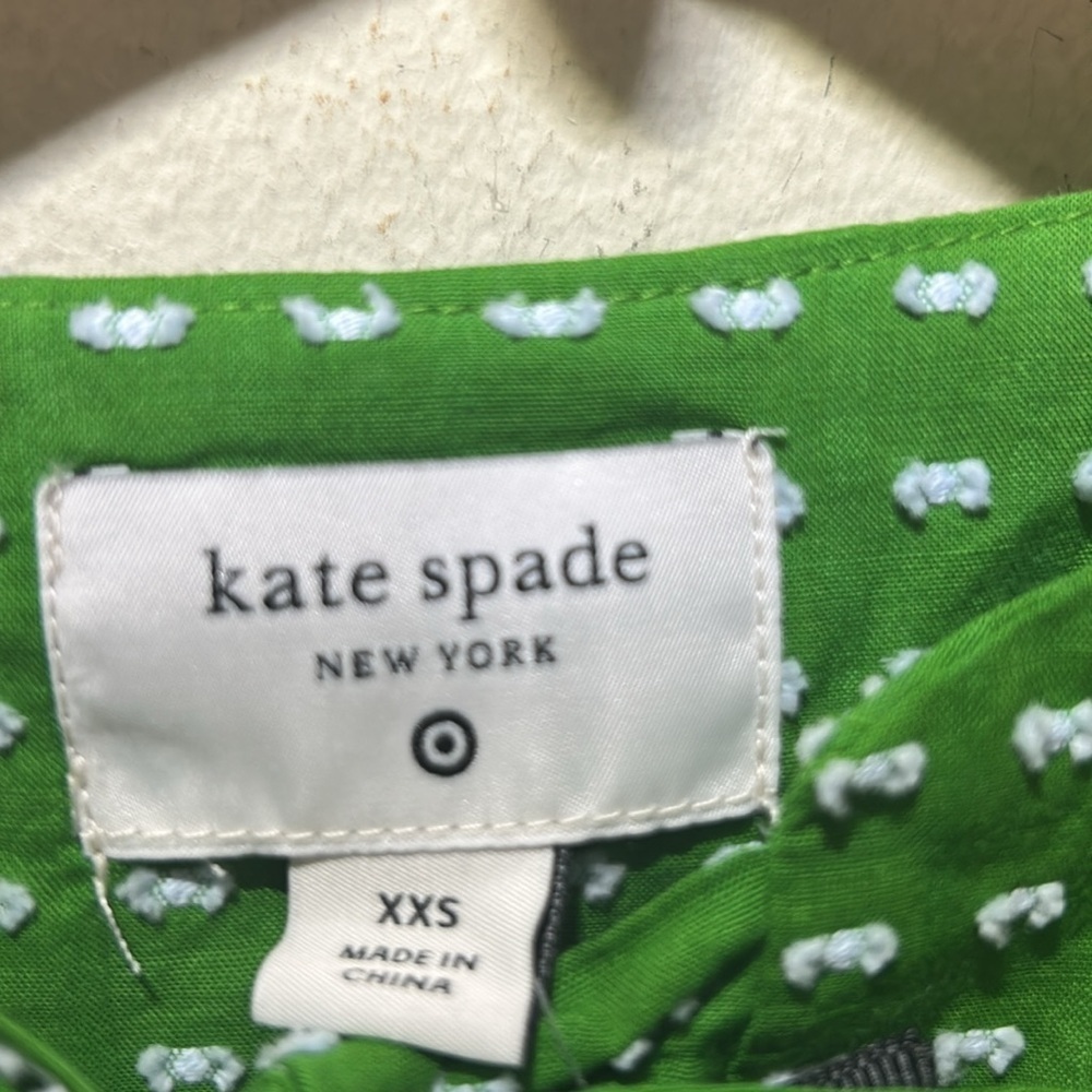 Kate Spade x Target Green/White Puff Sleeve Top Size XXS NWT - Picture 10 of 12